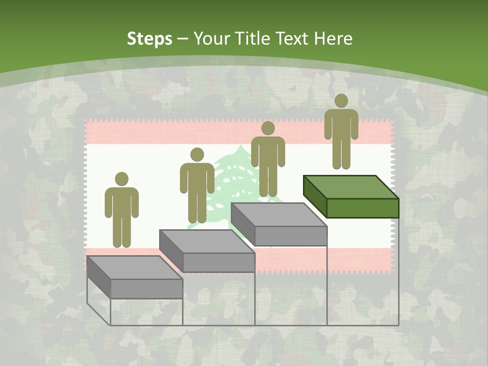 A Camouflage Background With A Flag And A Tree On It PowerPoint Template