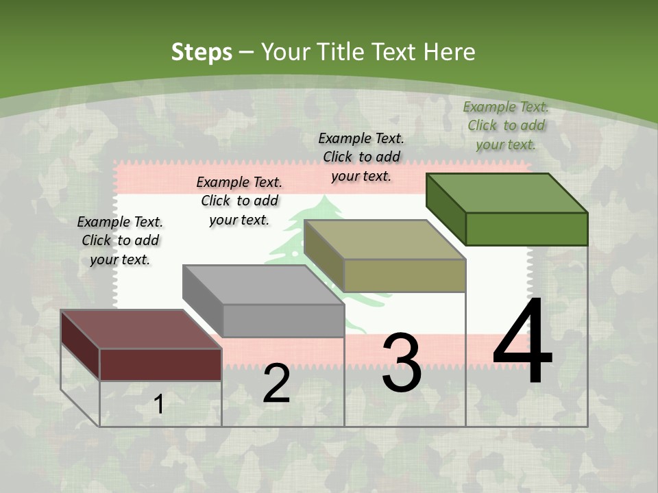 A Camouflage Background With A Flag And A Tree On It PowerPoint Template