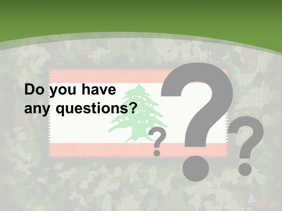 A Camouflage Background With A Flag And A Tree On It PowerPoint Template