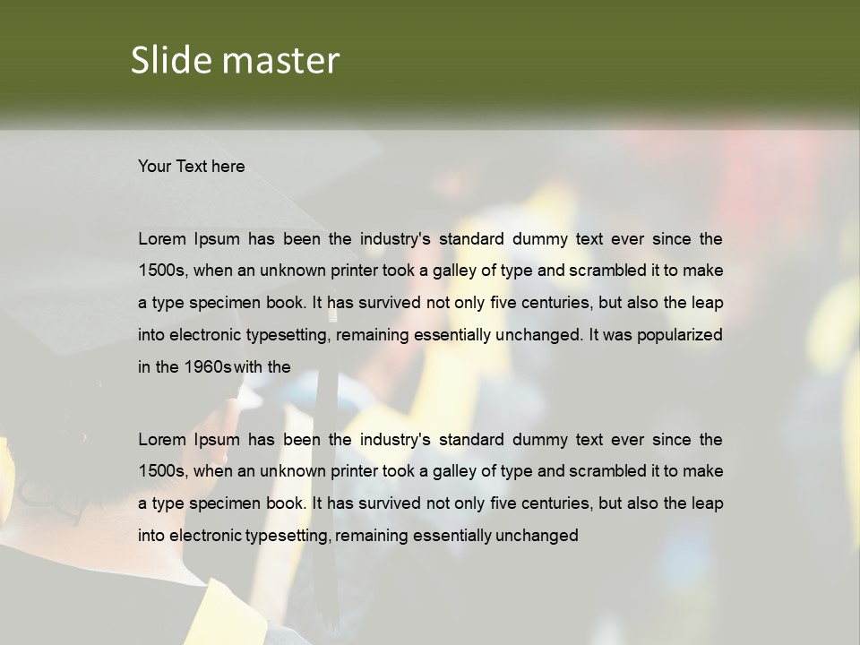 A Group Of People In Graduation Caps And Gowns PowerPoint Template