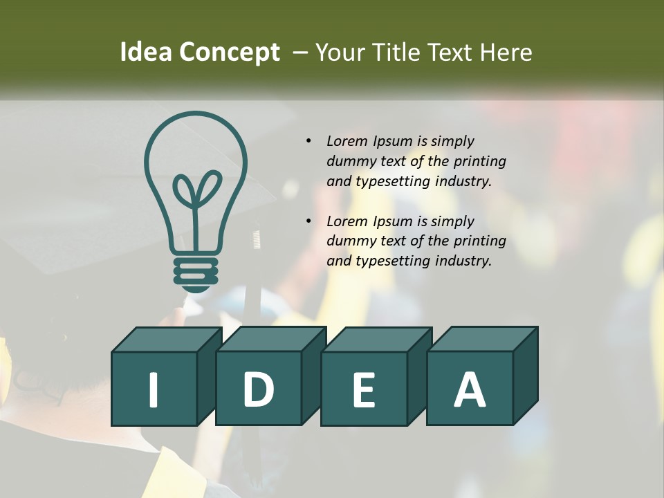 A Group Of People In Graduation Caps And Gowns PowerPoint Template
