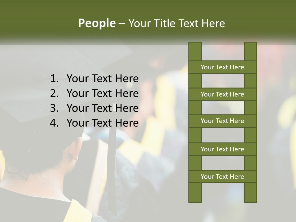 A Group Of People In Graduation Caps And Gowns PowerPoint Template