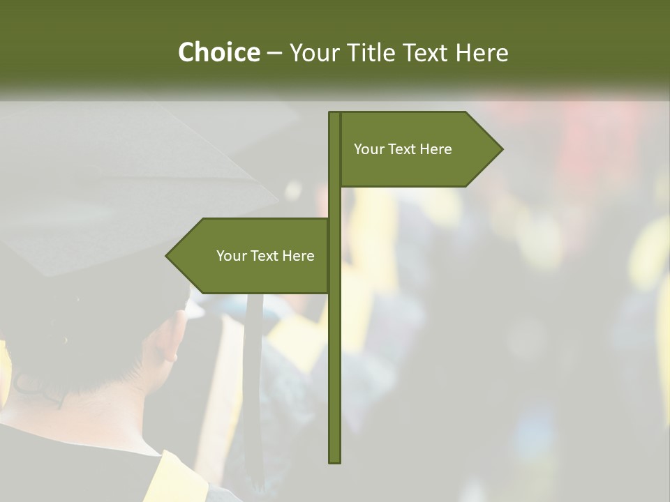 A Group Of People In Graduation Caps And Gowns PowerPoint Template