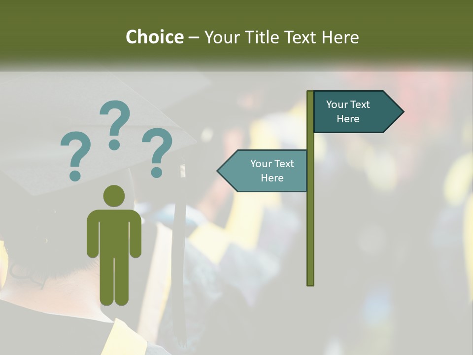 A Group Of People In Graduation Caps And Gowns PowerPoint Template