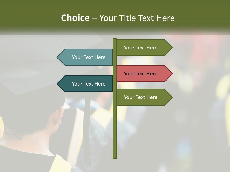 A Group Of People In Graduation Caps And Gowns PowerPoint Template
