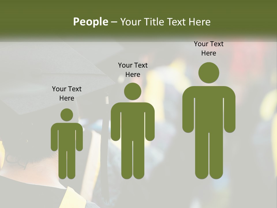 A Group Of People In Graduation Caps And Gowns PowerPoint Template