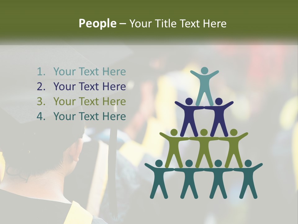 A Group Of People In Graduation Caps And Gowns PowerPoint Template