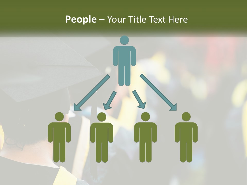 A Group Of People In Graduation Caps And Gowns PowerPoint Template