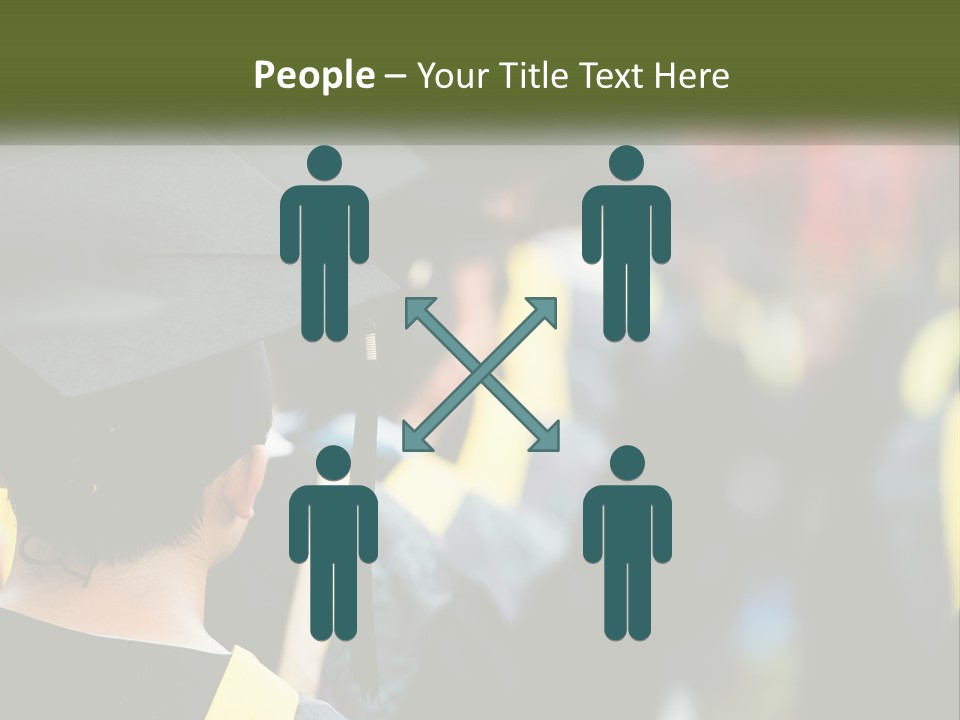 A Group Of People In Graduation Caps And Gowns PowerPoint Template