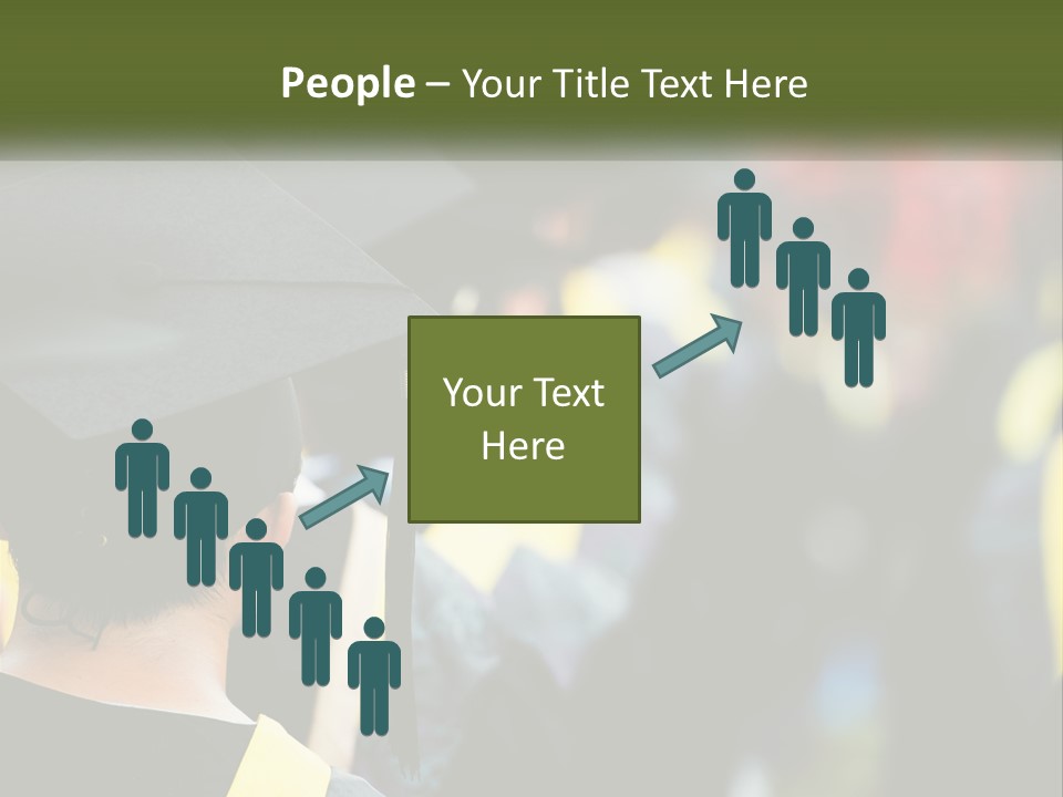 A Group Of People In Graduation Caps And Gowns PowerPoint Template