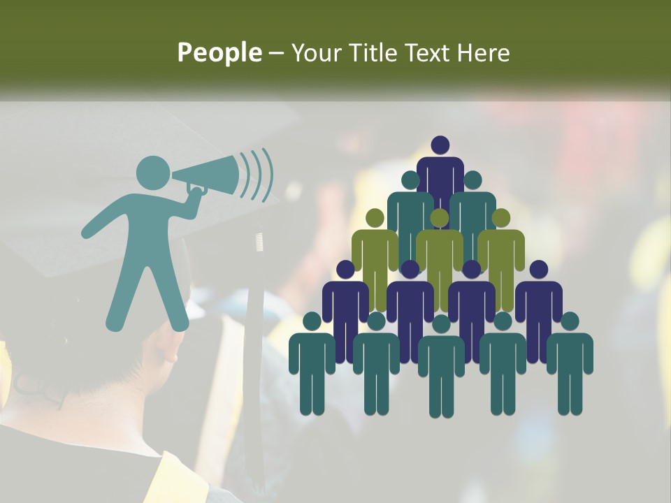A Group Of People In Graduation Caps And Gowns PowerPoint Template