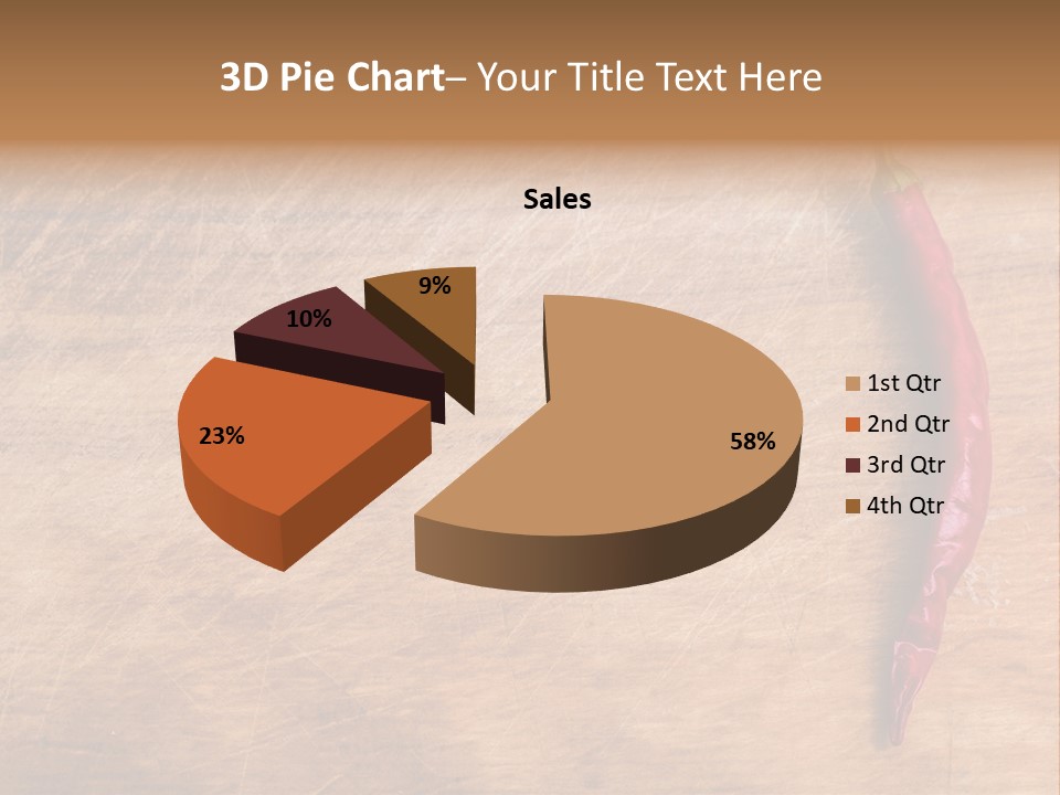 A Red Chili Pepper Sitting On Top Of A Wooden Table PowerPoint Template