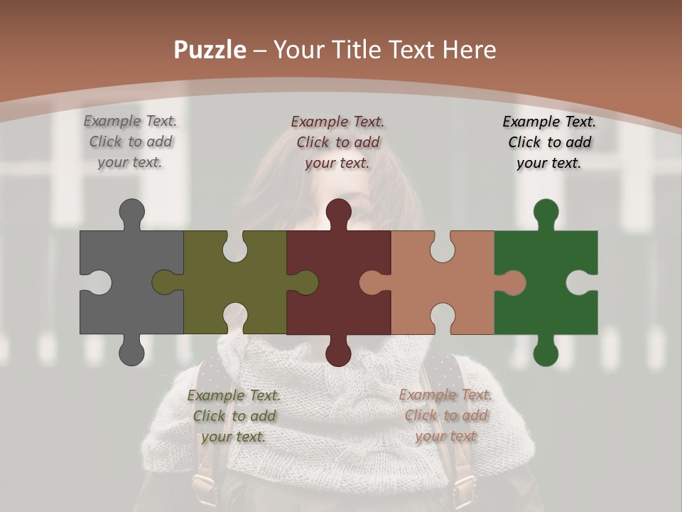 A Woman Standing In Front Of A Green Building PowerPoint Template