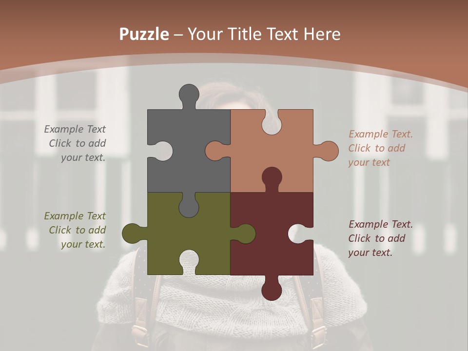 A Woman Standing In Front Of A Green Building PowerPoint Template
