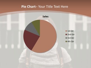 A Woman Standing In Front Of A Green Building PowerPoint Template