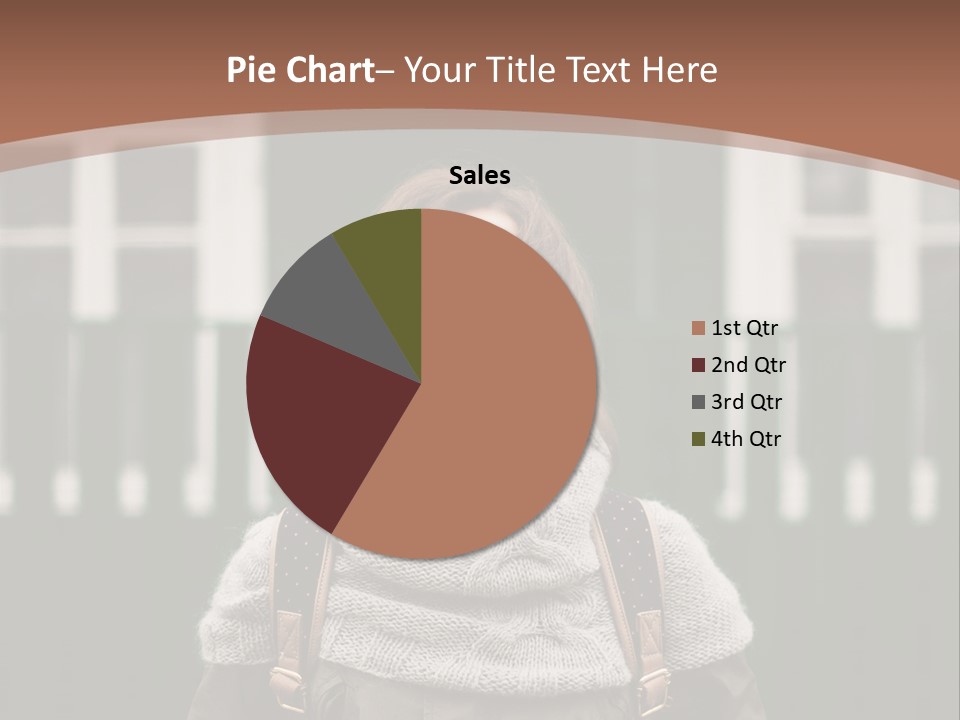 A Woman Standing In Front Of A Green Building PowerPoint Template