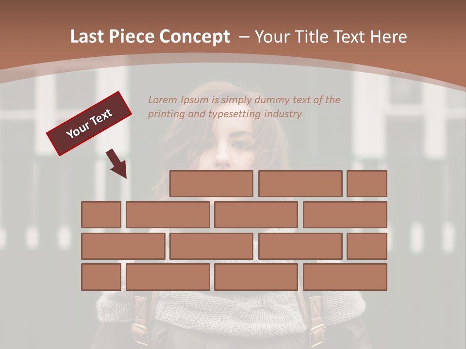 A Woman Standing In Front Of A Green Building PowerPoint Template