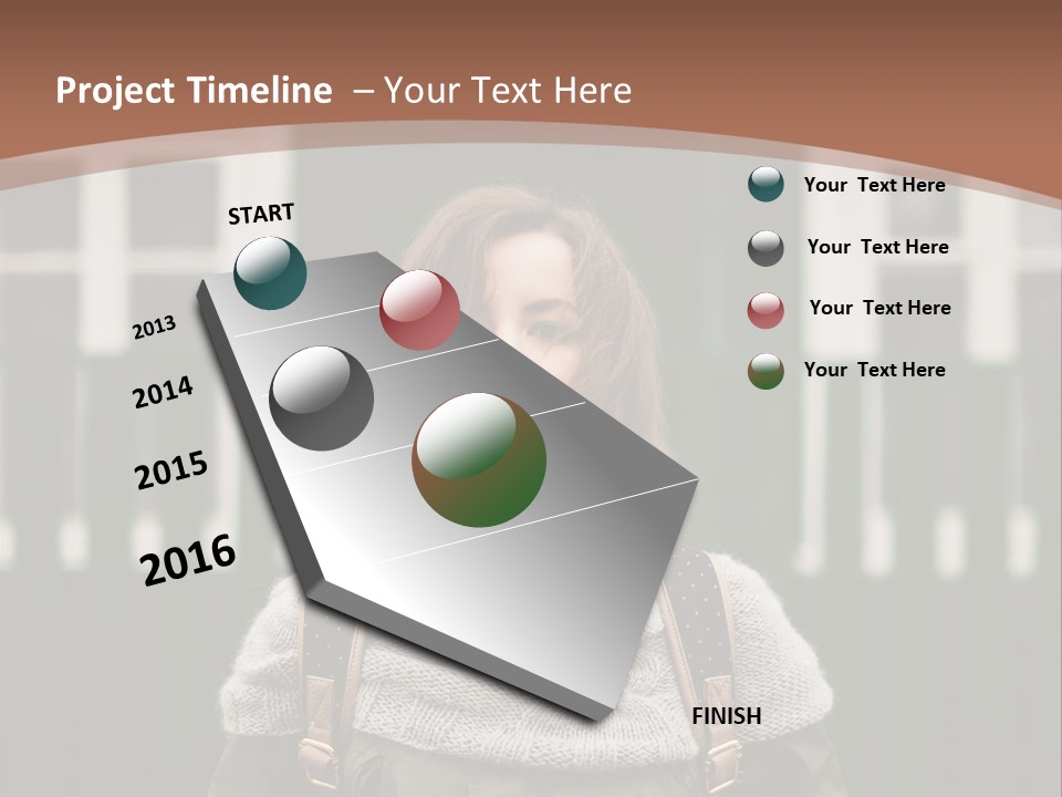 A Woman Standing In Front Of A Green Building PowerPoint Template