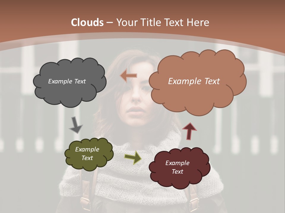 A Woman Standing In Front Of A Green Building PowerPoint Template