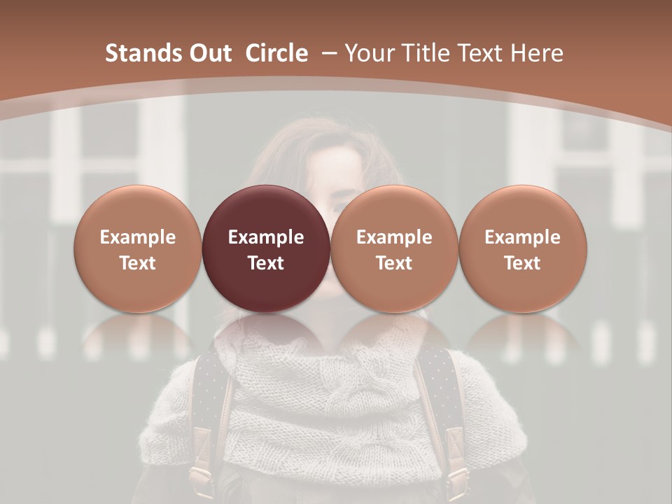 A Woman Standing In Front Of A Green Building PowerPoint Template