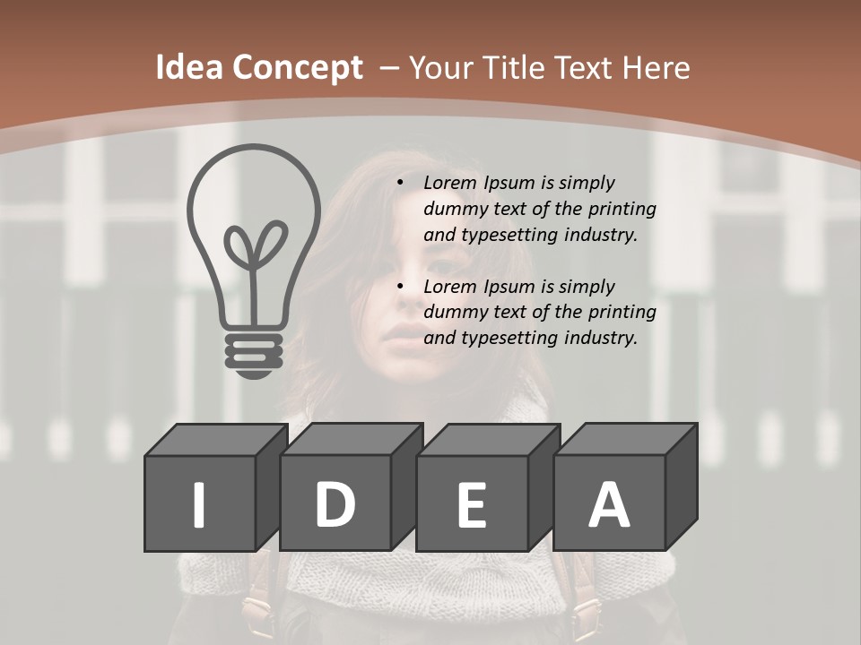 A Woman Standing In Front Of A Green Building PowerPoint Template