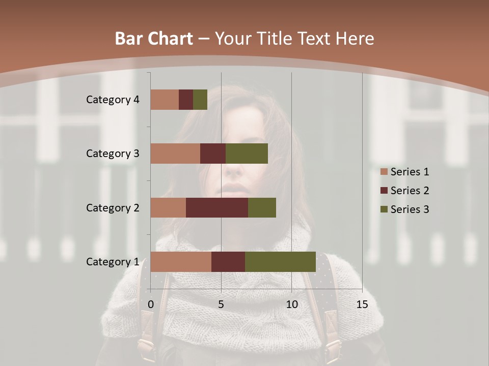 A Woman Standing In Front Of A Green Building PowerPoint Template
