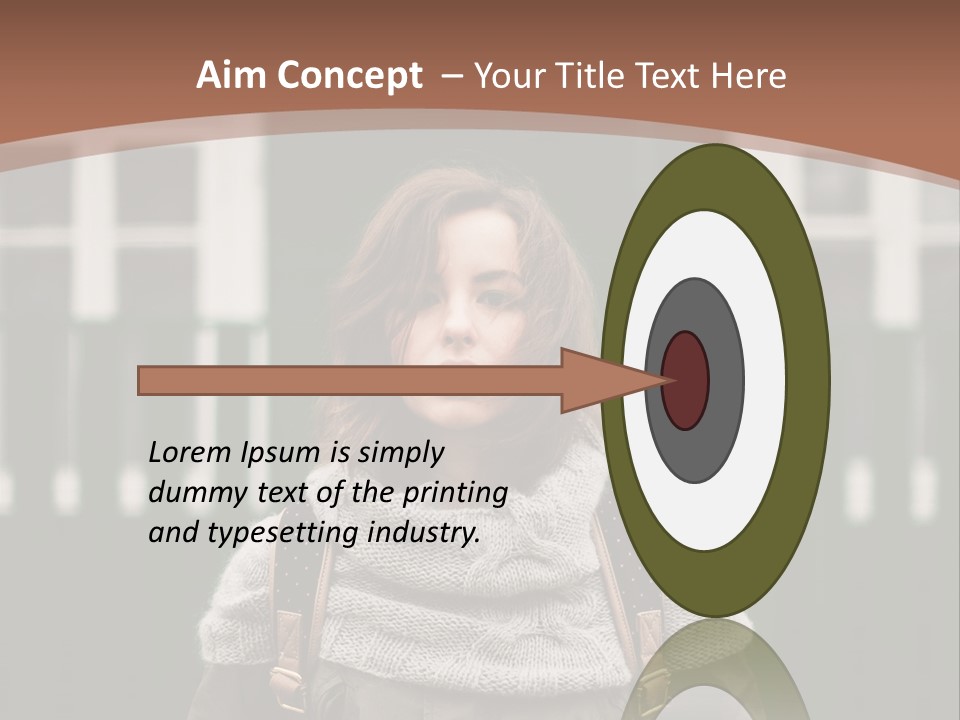 A Woman Standing In Front Of A Green Building PowerPoint Template