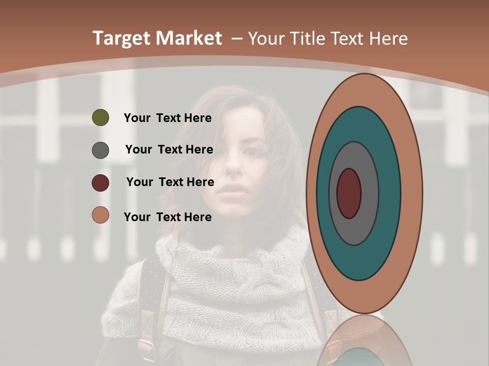 A Woman Standing In Front Of A Green Building PowerPoint Template