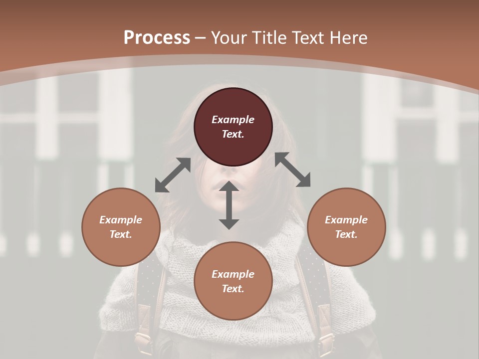 A Woman Standing In Front Of A Green Building PowerPoint Template
