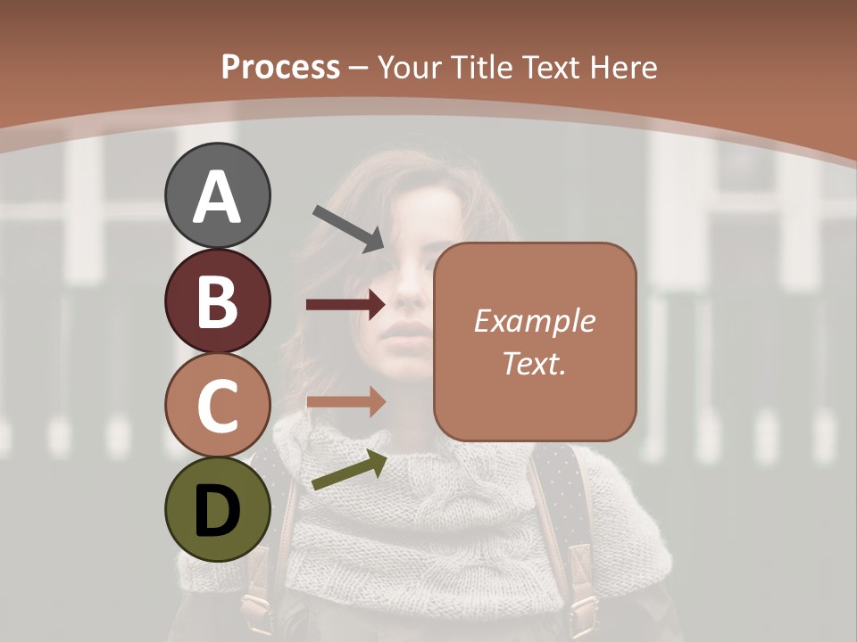 A Woman Standing In Front Of A Green Building PowerPoint Template