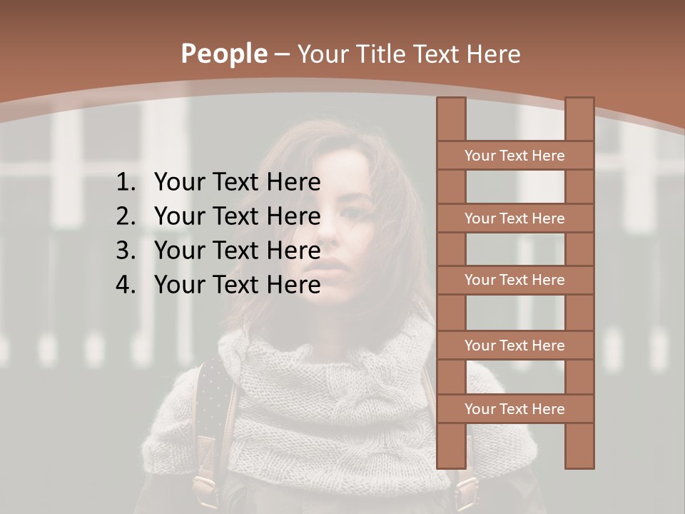 A Woman Standing In Front Of A Green Building PowerPoint Template