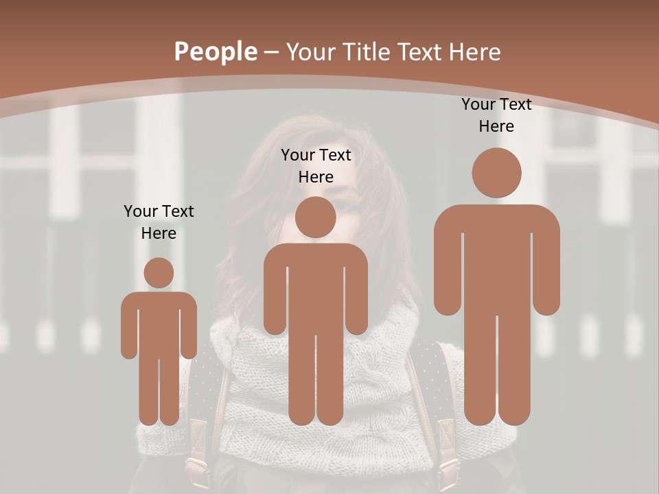 A Woman Standing In Front Of A Green Building PowerPoint Template
