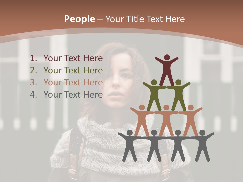 A Woman Standing In Front Of A Green Building PowerPoint Template