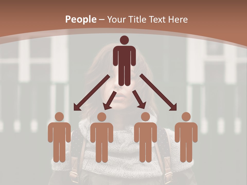 A Woman Standing In Front Of A Green Building PowerPoint Template