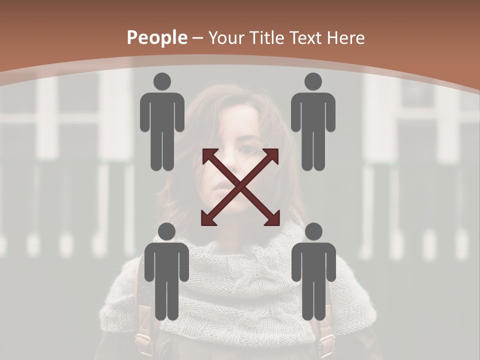 A Woman Standing In Front Of A Green Building PowerPoint Template