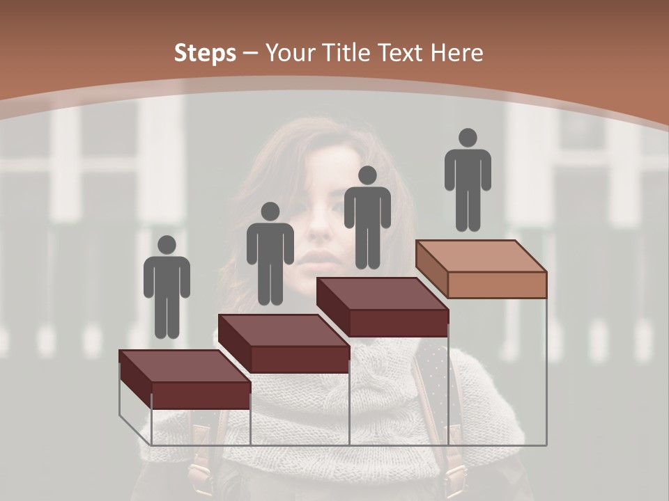 A Woman Standing In Front Of A Green Building PowerPoint Template