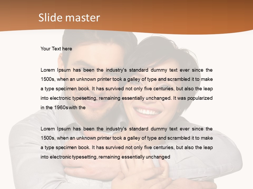 A Man And Woman Are Hugging Each Other PowerPoint Template