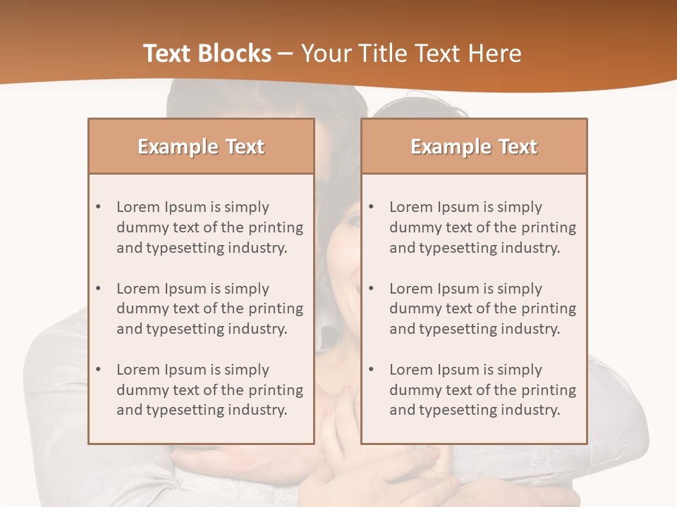 A Man And Woman Are Hugging Each Other PowerPoint Template