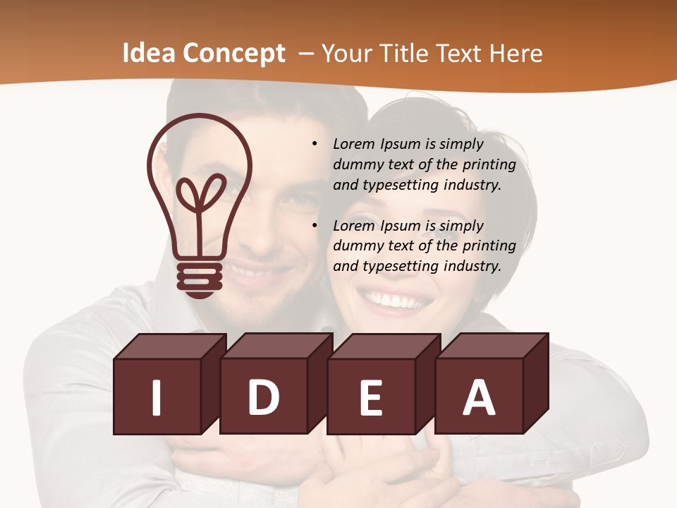 A Man And Woman Are Hugging Each Other PowerPoint Template