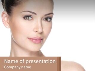 A Woman With A Brown Background And A White Background PowerPoint Template