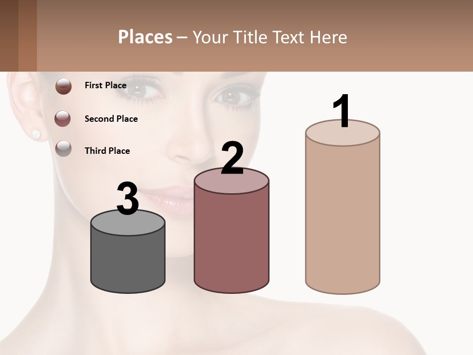 A Woman With A Brown Background And A White Background PowerPoint Template