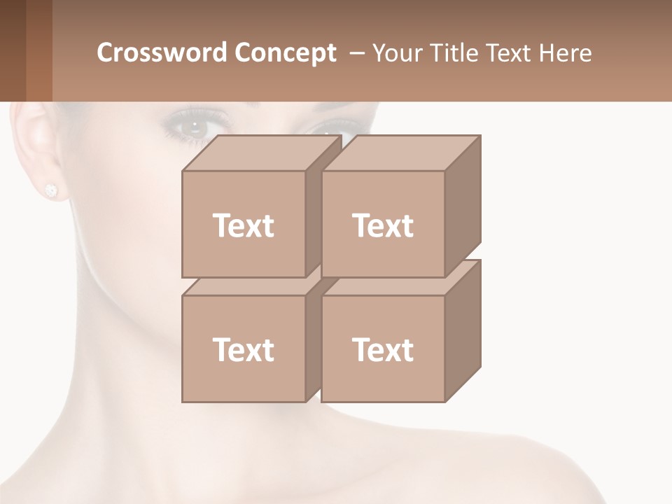A Woman With A Brown Background And A White Background PowerPoint Template