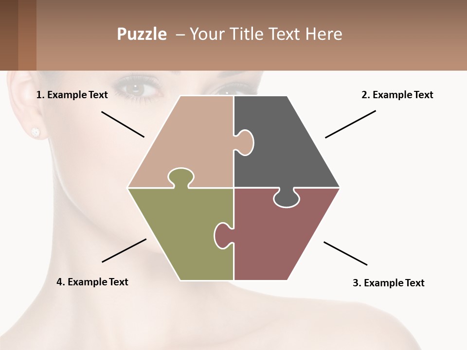 A Woman With A Brown Background And A White Background PowerPoint Template