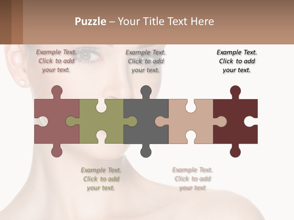 A Woman With A Brown Background And A White Background PowerPoint Template