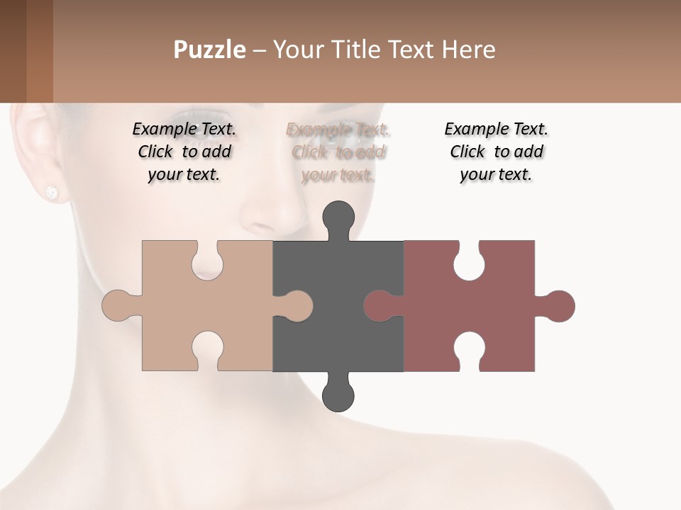 A Woman With A Brown Background And A White Background PowerPoint Template