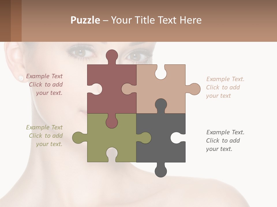 A Woman With A Brown Background And A White Background PowerPoint Template