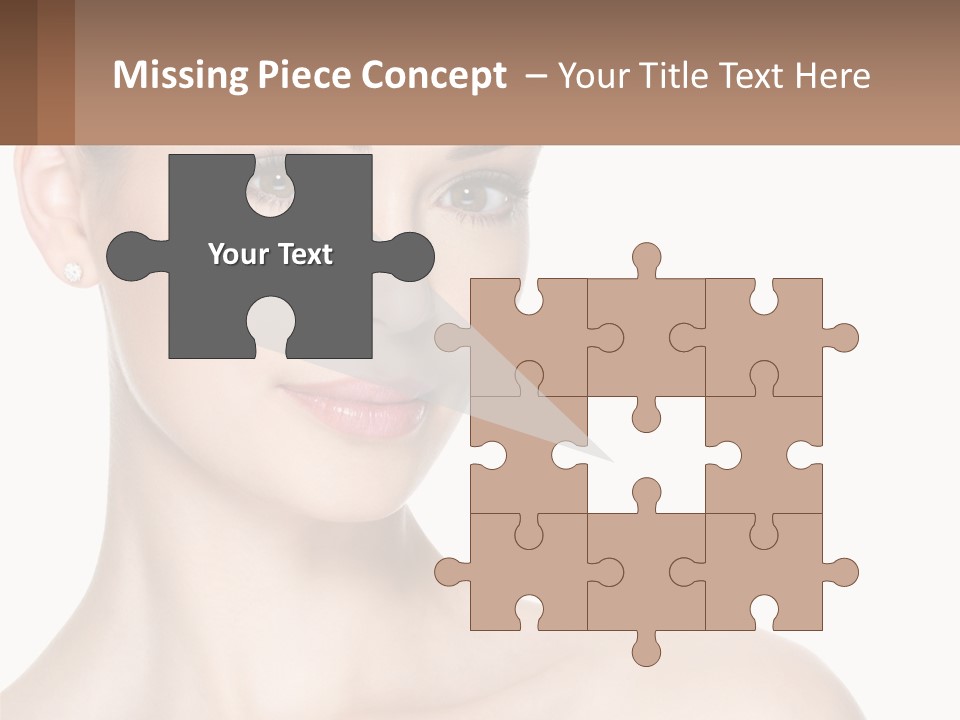 A Woman With A Brown Background And A White Background PowerPoint Template
