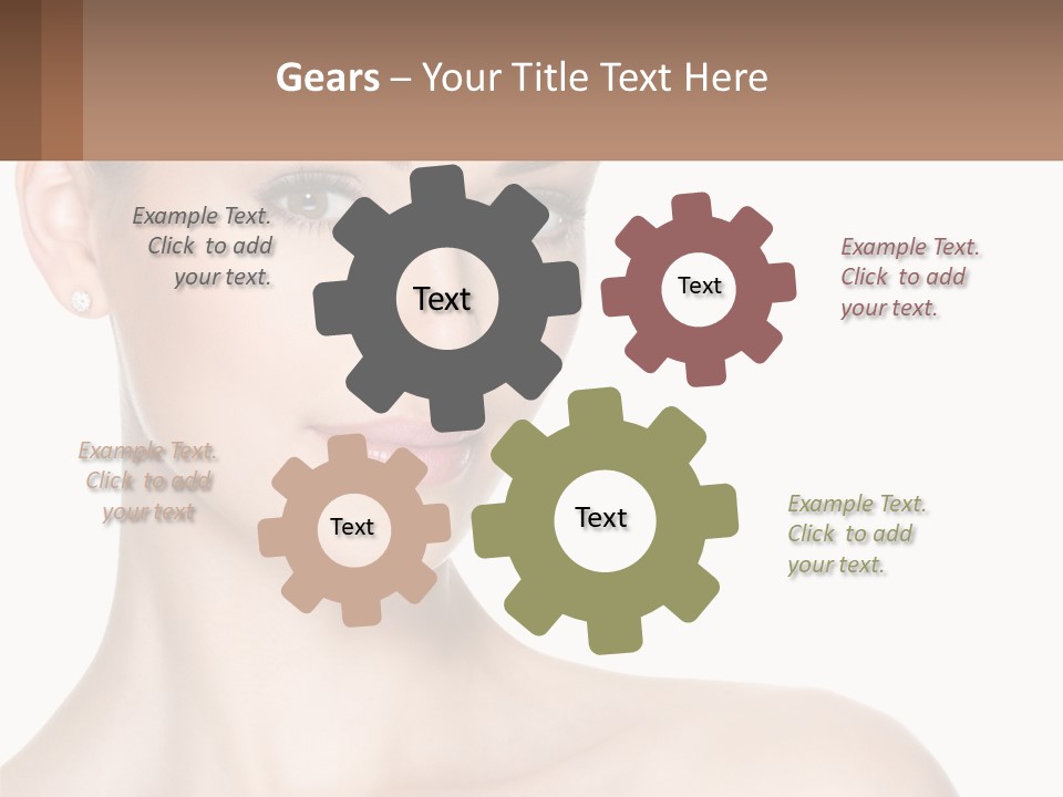 A Woman With A Brown Background And A White Background PowerPoint Template