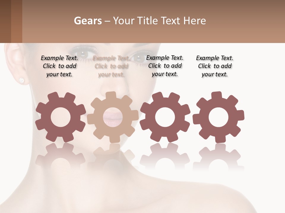 A Woman With A Brown Background And A White Background PowerPoint Template