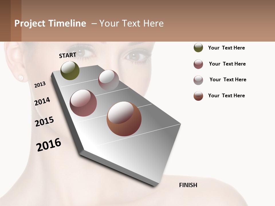 A Woman With A Brown Background And A White Background PowerPoint Template